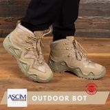 Ascim Outdoor Erkek Yarım Boğazlı Bot Bej Nubuk Malzeme ile Su Geçirmez ve Kaymaz Taban