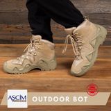 Ascim Outdoor Erkek Yarım Boğazlı Bot Bej Nubuk Su Geçirmez Kaymaz Taban ile Kışlık Konfor