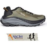 Ascim Outdoor Spor Trekking Ayakkabısı Unisex – Hafif, Nefes Alabilir, Kaymaz Kauçuk Taban - Yeşil - Siyah