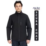 Ascim Tam Fermuarlı Scuba Dalgıç Kumaş Erkek Mont,ceket - 4 Cepli - XL - Siyah
