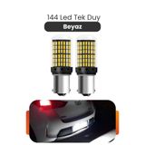 Asdelya 144 LED Tek Duy Beyaz LED Ampul BA15S P21W Geri Vites Plaka Aydınlatma 2 Adet