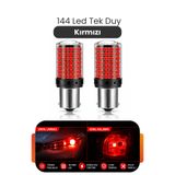 Asdelya 144 LED Tek Duy Kırmızı LED Ampul BA15S P21W Stop Fren Park Lambası 2 Adet