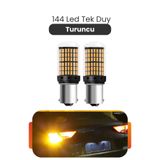Asdelya 144 LED Tek Duy Turuncu LED Ampul BA15S P21W Sinyal Lambası Canbus 2 Adet