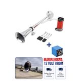 Asdelya Marine Korna 12v Kendinden Motorlu Krom Havalı Korna (Role Hediyeli)