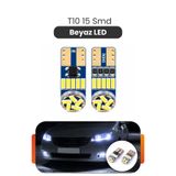 Asdelya T10 W5W 15 SMD Beyaz LED Ampul Park Plaka Tavan Bagaj Aydınlatma 2 Adet
