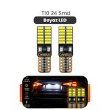 Asdelya T10 W5W 24 SMD Canbus Beyaz LED Ampul Park Plaka Tavan Bagaj İç Aydınlatma 2 Adet