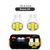 Asdelya T10 W5W 8 SMD Beyaz LED Ampul Park Plaka Tavan Bagaj İç Aydınlatma 2 Adet
