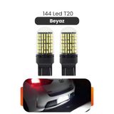 Asdelya T20 144 LED Beyaz LED Ampul W21W 7440 Geri Vites Park Plaka Aydınlatma 2 Adet