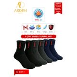 ASDEN 6 Çift Termal Erkek Çorap | Ekstra Kalın Havlu Premium Pamuklu | Burun Dikişsiz KISA KONÇ (MİX)