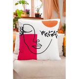 Asdiva Bohem 45X45 Özel Tasarım Punch Panç Süzene Desen Dekoratif Kırlent Kılıfı Modern Beyaz 10