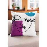 Asdiva Bohem 45X45 Özel Tasarım Punch Panç Süzene Desen Dekoratif Kırlent Kılıfı Modern Beyaz 11