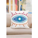 Asdiva Bohem 45X45 Özel Tasarım Punch Panç Süzene Desen Dekoratif Kırlent Kılıfı Modern Beyaz 21