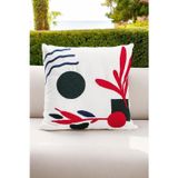 Asdiva Bohem 45X45 Özel Tasarım Punch Panç Süzene Desen Dekoratif Kırlent Kılıfı Modern Beyaz 60