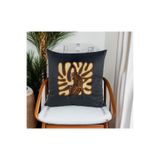 Asdiva Kaplan Desen Punch Antrasit Modern Dekoratif Kırlent Kılıfı 45X45