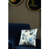 Asdiva Lüks Kadife 43X43 Cm Kırlent Kılıfı Dekoratif Yumuşak Salon Koltuk Avangart Biyeli Beyaz