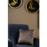 Asdiva Lüks Kadife 43X43 Cm Kırlent Kılıfı Dekoratif Yumuşak Salon Koltuk Avangart Biyeli Siyah Siyah