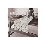 Asdiva Modern Tasarımlı Yeşil Geyik Desenli Yılbaşı Konseptli Dijital Baskılı Dekoratif 45X140 Runner