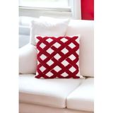 Asdiva Punch Tasarımlı Bohem Desenli Dekoratif Kırlent Kılıfı 45X45 Cm Etnik Otantik Panç Bordo Cordon