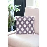 Asdiva Punch Tasarımlı Bohem Desenli Dekoratif Kırlent Kılıfı 45X45 Cm Etnik Otantik Panç Gri Cordon