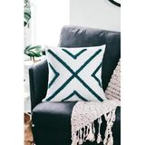 Asdiva Punch Tasarımlı Bohem Desenli Dekoratif Kırlent Kılıfı 45X45 Cm Etnik Otantik Panç Yeşil