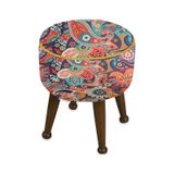 Asedia Miskin Ceviz Retro Ahşap Ayak Uzatma Pufu Makyaj Koltuğu Bench Tabure
