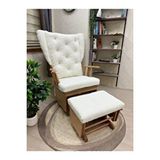 Asedia Mobilya Asedia Mama Puflu Naturel Teddy Krem Minderli Puflu Sallanan Sandalye Emzirme Koltuğu