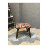 Asedia Trend Ceviz Retro Ahsap Ayak Uzatma Pufu Makyaj Koltugu Bench Tabure