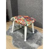 Asedia Trend Lake Retro Puf Ayak Ucu Pufu Makyaj Koltuğu Puf Bench Ayak Dayama Ahşap Ayak Puf - Renkli