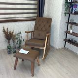 Asedia Trend Naturel Puflu Sallanan Sandalye, Kahve Kapitoneli