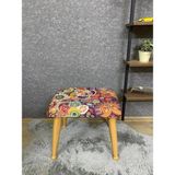 Asedia Trend Naturel Retro Ahşap Ayak Uzatma Pufu Makyaj Koltuğu Tabure Babalar Günü Hediyesi
