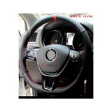 Asegaraj Fiat Uyumlu Linea Alcantara Ve Karbon Dikmeli Direksiyon Kılıfı Kırmızı Yüzüklü