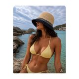 aseh shop El Örgüsü Hasır Premium Bucket Şapka