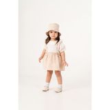 Asel Collection Kız Bebek Kilotlu Salopet Takım – Fırfır Detaylı Bluzlu Şapkalı 3’lü Set (Ekru/bej) - 18 - 24 Ay