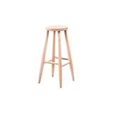 Asel Home Ahşap Yuvarlak Bar Tabure