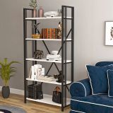Asel Lux 5 Raflı Metal Kitaplık, Beyaz
