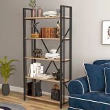 Asel Lux 5 Raflı Metal Kitaplık, Çam