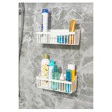 ASEL PLAST Banyo Yapışkanlı Duvar Rafı, 2'li Duvar Düzenleyici, Dolap Içi Organizeri Plastik