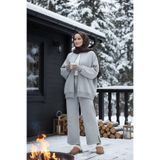 Aselim Hijap Moda 3 İplik Şardonlu Bomber İkili TesettürTakım | Pamuklu Rahat Takım Grimelanj