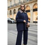 Aselim Hijap Moda Oslo Comfort Set – Selanik Kumaş İkili Tesettür Takım Lacivert