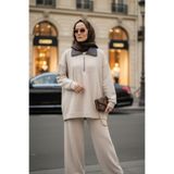 Aselim Hijap Moda Oslo Comfort Set – Selanik Kumaş İkili Tesettür Takım Vanilya