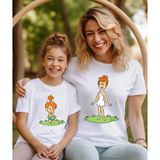 ASELİNDA Çakmaktaş Anne Kız T-shirt -Kombin tişört (Tekli Üründür Kombin Yapmak Için 2 Adet Sepete Ekleyiniz)