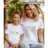 Aselinda Fiyonk Ve Kelebek Baskılı Anne-Kız Kombin Tişört (Kombin Yapmak İçin 2 Ürün Ekleyiniz)