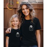 Aselinda Panda Tasarımlı Penye Tshirt Anne-Kız Kombin Tişört (Kombin Yapmak İçin 2 Ürün Ekleyiniz)