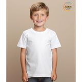 Aselinda Unisex Bisiklet Yaka Baskısız Düz Beyaz Basic Çocuk T-Shirt-Çoçuk Tişört