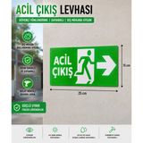 Aselis3D Acil Çıkış Yönlendirme Uyarı Levhası 15X25CM,ACIL Çıkış Yön Levhası - Yeşil - Beyaz - 15 x 25 cm