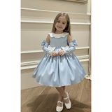 AseLKidsBoutique SATEN ELBİSE RAHAT FİYONKLU