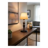 asellus Exclusie Mişbaa Eskitme Abajur Masa Lambası, Dekorasyon Lambası, Kumaş Başlıklı Abajur, Lampshade