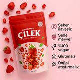 Aselya Doğal Kurutulmuş Çilek Dilimleri - Katkısız, Şekersiz, %100 Meyve, Vegan