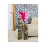 Asenya Hasır Örgü Vazo 2'li Set, 50 cm ve 70 cm, Doğal
