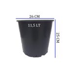 Asenya Üretim Saksısı 1 Adet 26X25 Cm 11,5 Lt Plastik Saksı Siyah Üretim Saksı Bitki Saksısı
